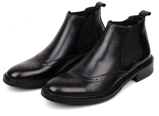 Brogue Style męskie buty kostkowe Slip On Full Grain Skóra rozmiar dostosowany