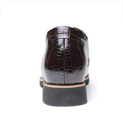 Wzrost niewidoczny 6cm Windacjuszowie buty Prawdziwa skóra Czarna sznurówka buty