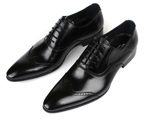 Biurowe buty czarnej skóry, buty wodoszczelne, palce ostre, męskie, ręcznie wykonane buty skórzane