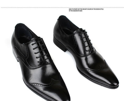 Biurowe buty czarnej skóry, buty wodoszczelne, palce ostre, męskie, ręcznie wykonane buty skórzane