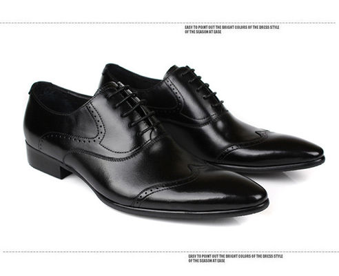 Biurowe buty czarnej skóry, buty wodoszczelne, palce ostre, męskie, ręcznie wykonane buty skórzane