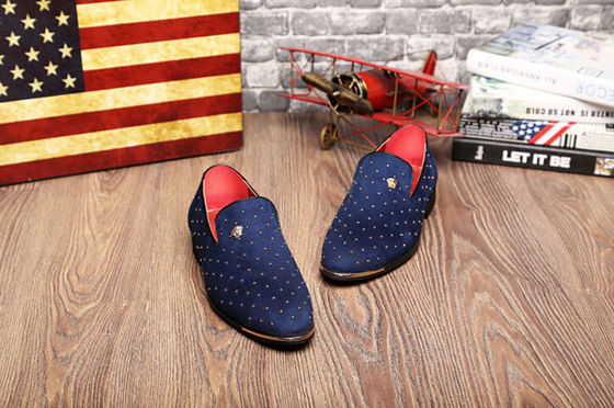 Slip On Casual Shoes Mężczyźni Niebieski / Czarny Custom z metalowymi nitami