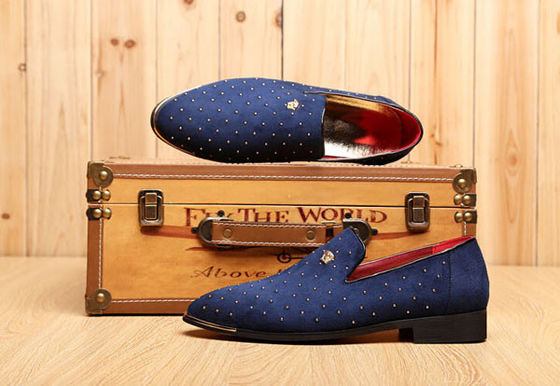 Slip On Casual Shoes Mężczyźni Niebieski / Czarny Custom z metalowymi nitami