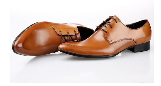 Ostrze palce męskie suknia ślubna buty żółte koronka do góry ręcznie wykonane Oxford buty