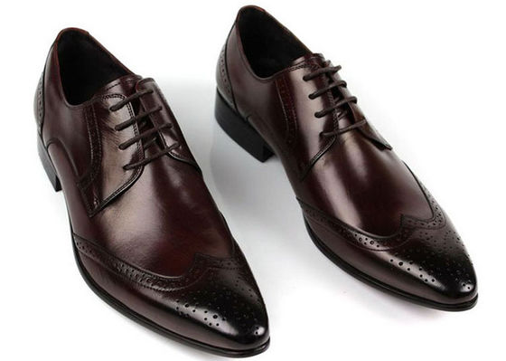 Mężczyźni Buty ze skóry pełnoziarnistego stylowy design brogue Mężczyźni ostre buty formalne