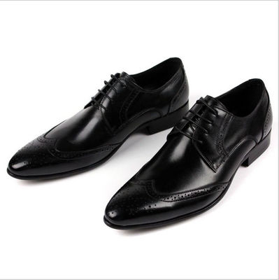 Mężczyźni Buty ze skóry pełnoziarnistego stylowy design brogue Mężczyźni ostre buty formalne