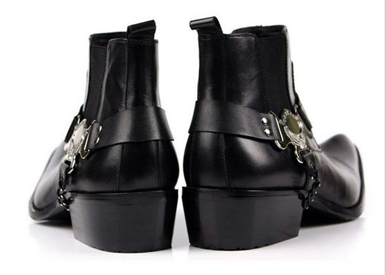 Styl męski buty kostkowe zimowe Slip On buty męskie z łańcuchem psychicznym