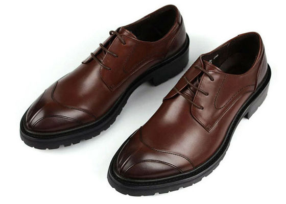 Any Logo męskie buty skórzane z szwami Brytania Styles Brązowe buty skórzane