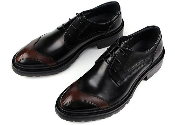 Any Logo męskie buty skórzane z szwami Brytania Styles Brązowe buty skórzane