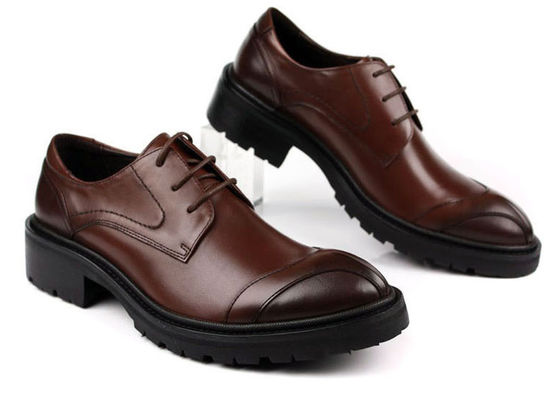 Any Logo męskie buty skórzane z szwami Brytania Styles Brązowe buty skórzane