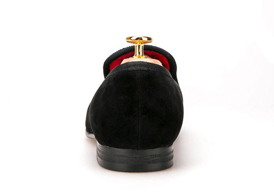 Casual Slipper Mens Velvet Loafers Z Niestandardowym Dekoracją Kształtem Czaszki