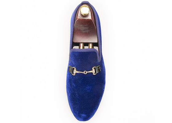 Motyw Niebieska męska aksamitna sukienka kapcie, Burgundy Loafers męska spinaczka suknia buty