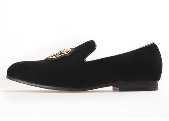 Skull Style Slip On Velvet Loafers, luksusowe męskie skórzane loafers buty