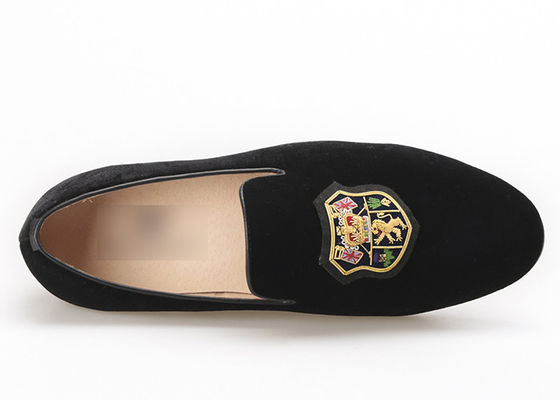 Skull Style Slip On Velvet Loafers, luksusowe męskie skórzane loafers buty