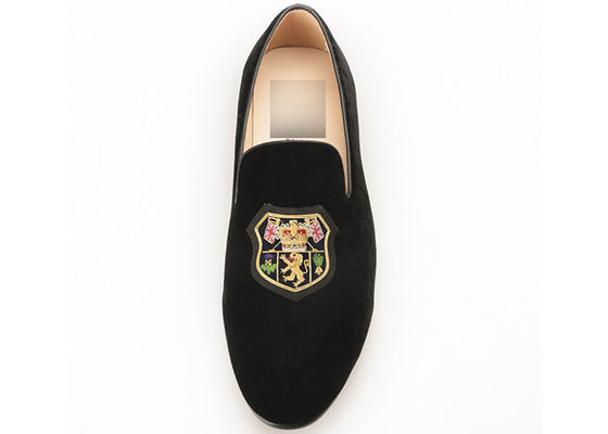 Skull Style Slip On Velvet Loafers, luksusowe męskie skórzane loafers buty