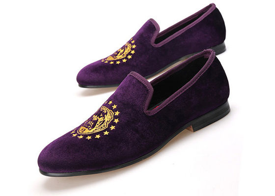 Ręcznie wykonane Purple Velvet Loafers Mężczyźni Stylowe Letnie Buty Casual