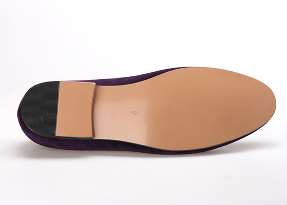 Ręcznie wykonane Purple Velvet Loafers Mężczyźni Stylowe Letnie Buty Casual