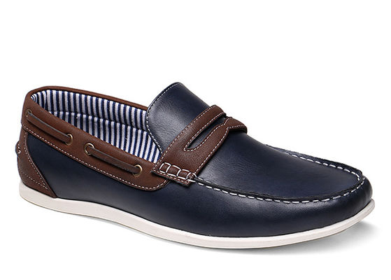 Flat Classic Mens Slip On Skórzane Sneakers Twill Lining Czarne Casual Loafers