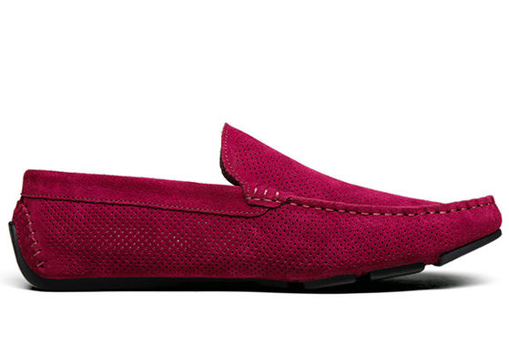 Lato Hollow Outs Mężczyźni Suede Casual Loafers, Gommino skórzane Loafers
