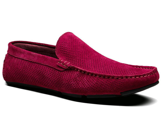 Lato Hollow Outs Mężczyźni Suede Casual Loafers, Gommino skórzane Loafers