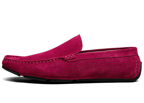 Lato Hollow Outs Mężczyźni Suede Casual Loafers, Gommino skórzane Loafers