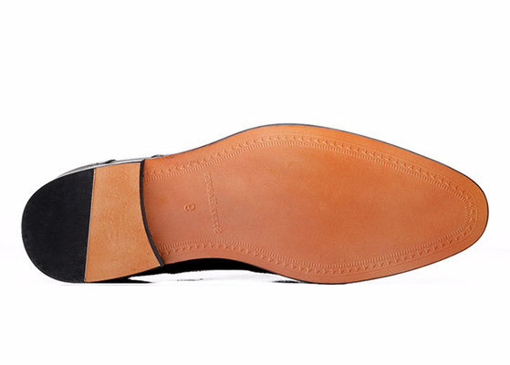 Goodyear męskie czarne skórzane buty, rzeźbione ręcznie męskie buty biznesowe.