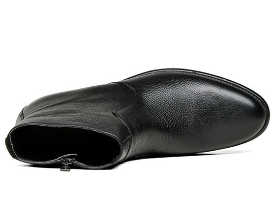 Ślubna prawdziwa skóra męska buty kostkowe czarna skóra wysokie top buty