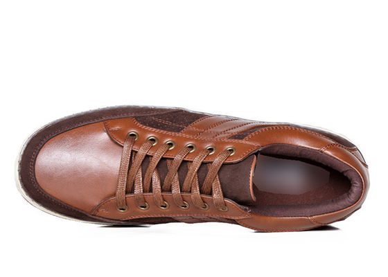 Brązowe klasyczne męskie sznurówki, buty męskie z prawdziwej skóry.