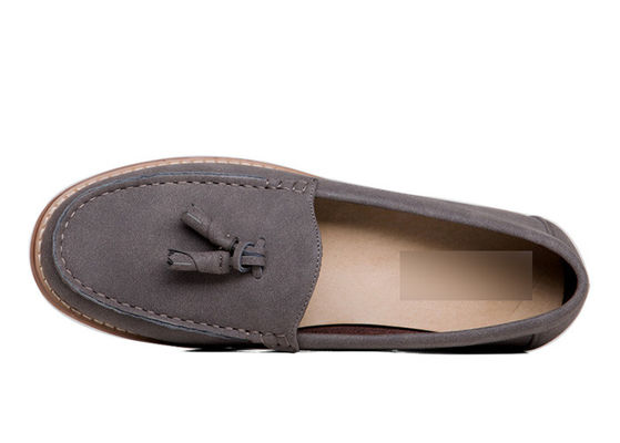 Szary męski sued, buty, modne męskie, zwykłe buty na imprezę