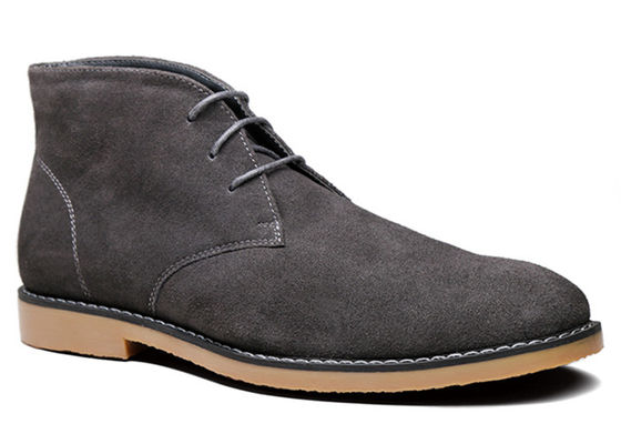 Zimowe buty męskie Suede Desert Round Toe Lace - Up Mens High Top Casual