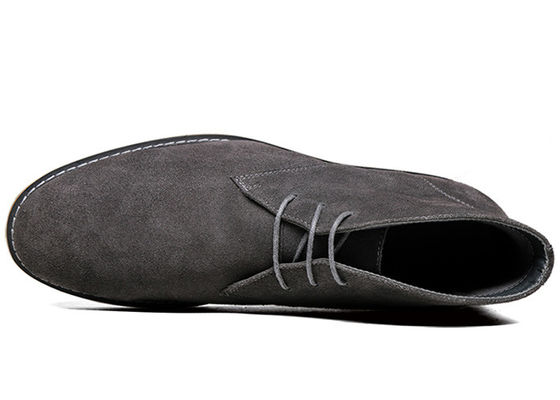 Zimowe buty męskie Suede Desert Round Toe Lace - Up Mens High Top Casual