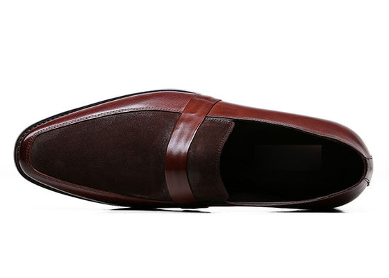 Klasyczny męski skórzany loafers szycie ręcznie wykonane skórzane buty sukienki na bankiet