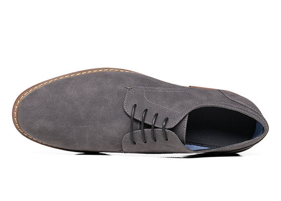 Suedowe skóry płaskie buty, ręcznie wykonane szare męskie skóry buty do jazdy