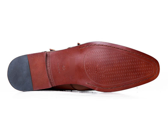Mężczyźnie buty Goodyear, ręcznie wykonane buty z podwójnym paskiem.