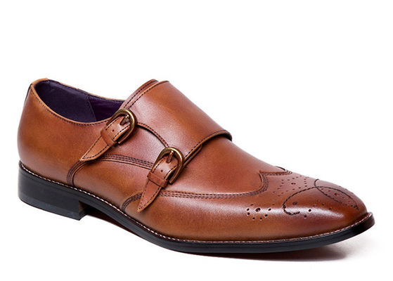 Mężczyźnie buty Goodyear, ręcznie wykonane buty z podwójnym paskiem.