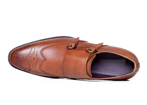 Mężczyźnie buty Goodyear, ręcznie wykonane buty z podwójnym paskiem.