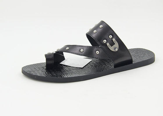 Dom Mężczyźni Prawdziwa Skóra Flip Flops Letnie Sandale Plażowe Buty