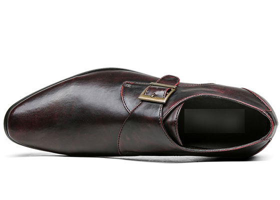 Styl męski buty ręcznie wykonane Brązowe monk paski buty