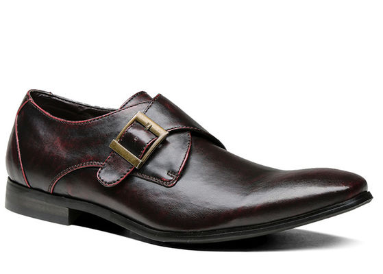 Styl męski buty ręcznie wykonane Brązowe monk paski buty