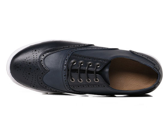 Wygodne buty męskie z sznurówkami czarne PU buty męskie z sznurami skórzane Brogue sneakers