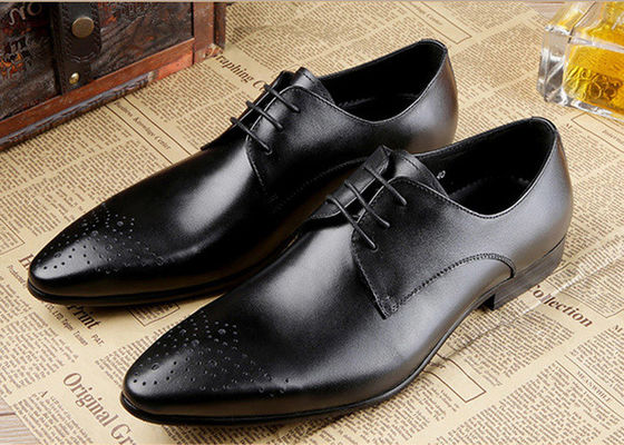 Prawdziwa skóra męska suknia ślubna buty formalne buty biznesowe z czarnym szwami