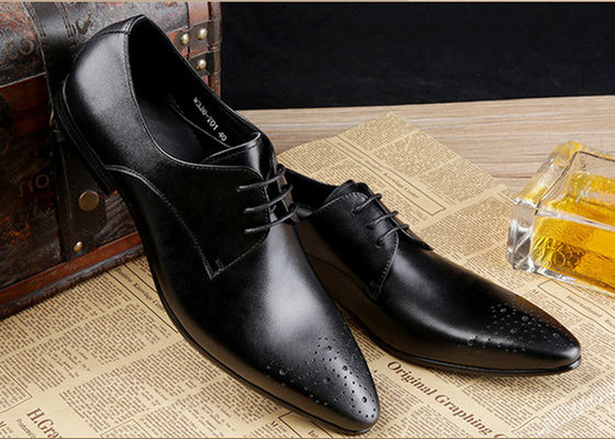 Prawdziwa skóra męska suknia ślubna buty formalne buty biznesowe z czarnym szwami