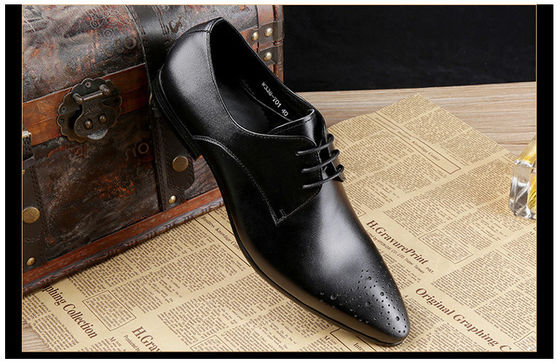 Prawdziwa skóra męska suknia ślubna buty formalne buty biznesowe z czarnym szwami