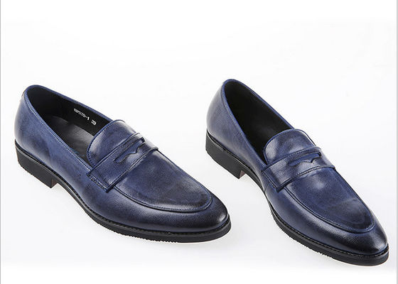 Luksusowe męskie buty skórzane Oxford męskie buty niebieskie Brogue na imprezę / wesele