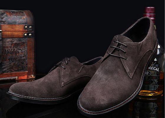 Szary / Czarny brytyjski styl Oxford Buty, męskie skóry i suede buty sukienkowe