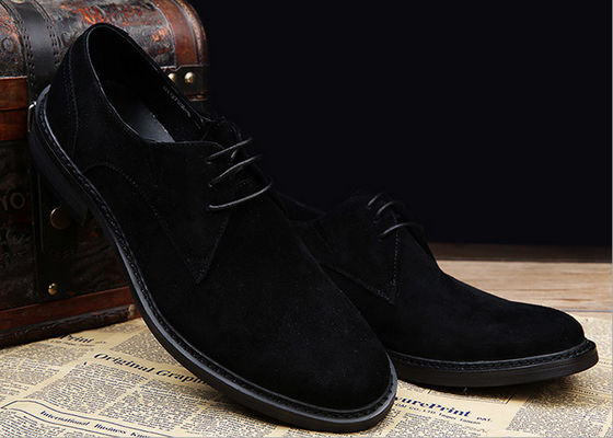 Szary / Czarny brytyjski styl Oxford Buty, męskie skóry i suede buty sukienkowe