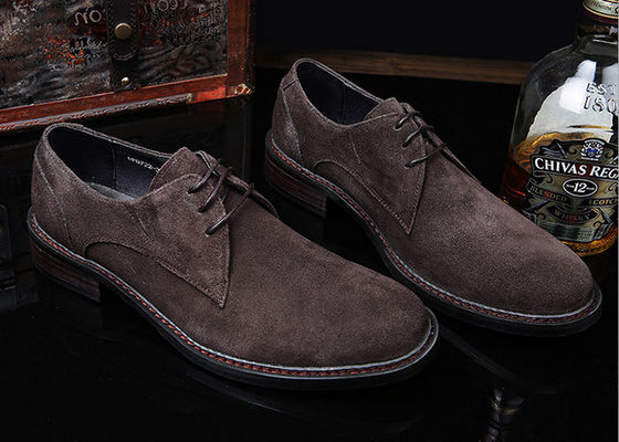 Szary / Czarny brytyjski styl Oxford Buty, męskie skóry i suede buty sukienkowe