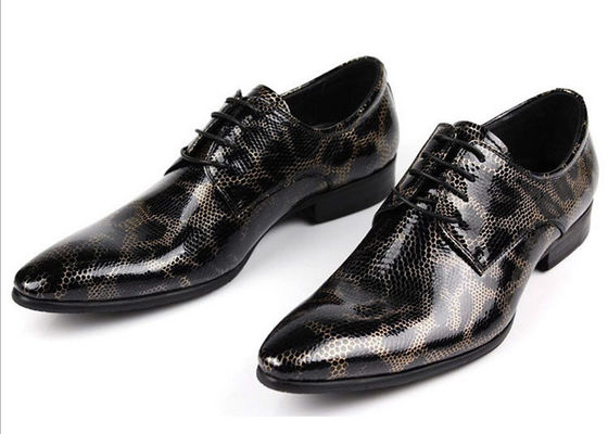 Krokodyl Styl męski Czarne Buty Brogue, Moda Nocny Klub Prawdziwe Buty Zmiane