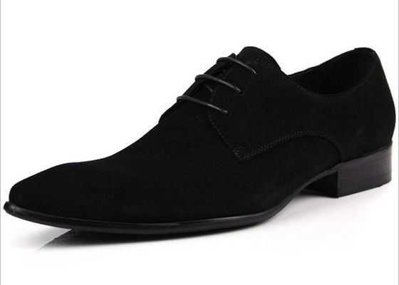 Klasyczny PU Suede Upper Men Formal Dress Shoes Oxford Style Mens Czarne Casual Shoes