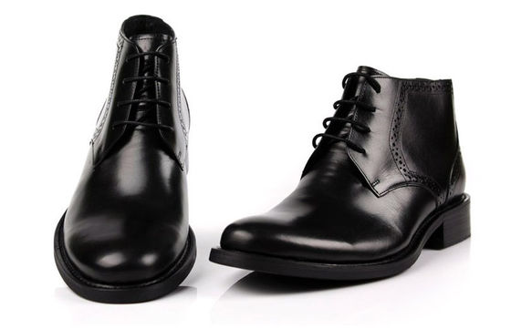 Full Grain Leather Men Ankle Boots Round Toe Brown / Black Army Style Boots (Boty z kością pełnego ziarna dla mężczyzn)